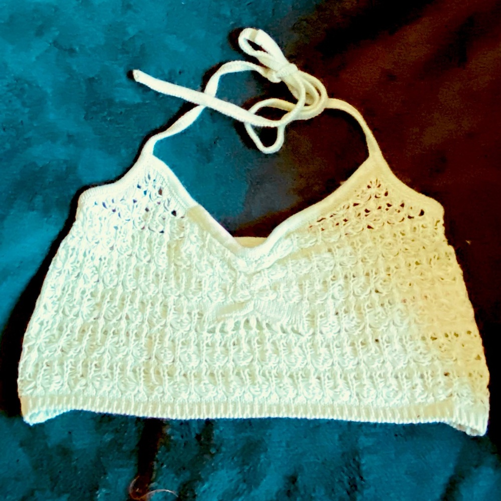 Crochet Cutout Strappy Halter